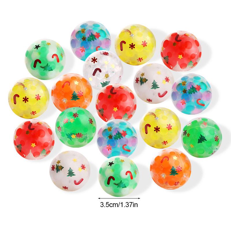 24Pcs 3.5cm Christmas Soft Squishy Ball Stocking Stuffers Kids Gift Adult Sensory Toy Birthday Party Goodie Bag Pinata Filler