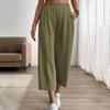 Wide Leg Womens Pants Relaxed Fit Lightweight Pants for Women High Waist Cropped Trousers Casual Loose Style