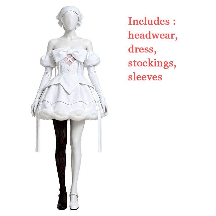 Costume Cosplay Alien Stage Zombie Stage Mizi Sua Robe Blanche et Rose Ensemble Complet Femmes Adultes Halloween Tenue de Jeu de Rôle Anime XXXL blanc