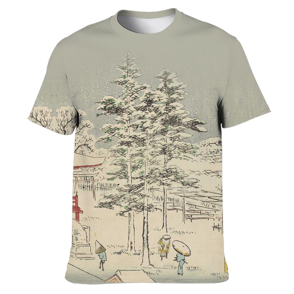 

Летняя мужская футболка с круглым вырезом в китайском стиле с 3d принтом, повседневные футболки большого размера с короткими рукавами, модные футболки, мужская одежда 6XL