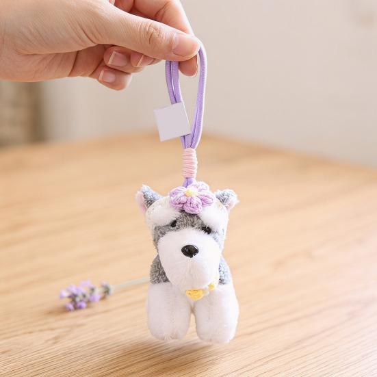 Schnauzer Dog Plush Toy Keychain Stuffed Animal Soft Pendant Cute Birthday Gifts for Bags and Backpacks