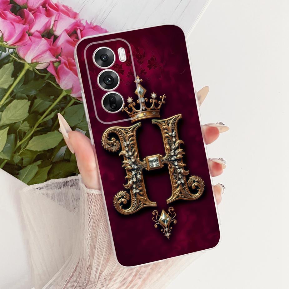 For Oppo Reno12 Pro Case CPH2629 Cute Crown Letters Cover Soft Slim Phone Case For Oppo Reno 12 Pro Reno12 5G CPH2625 Funda Bags
