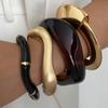 Ingemark 4 Styles Classic Irregular Resin Acrylic Bracelets for Women On Hand Vintage Spring Open Bangle Couple Jewelry Gift