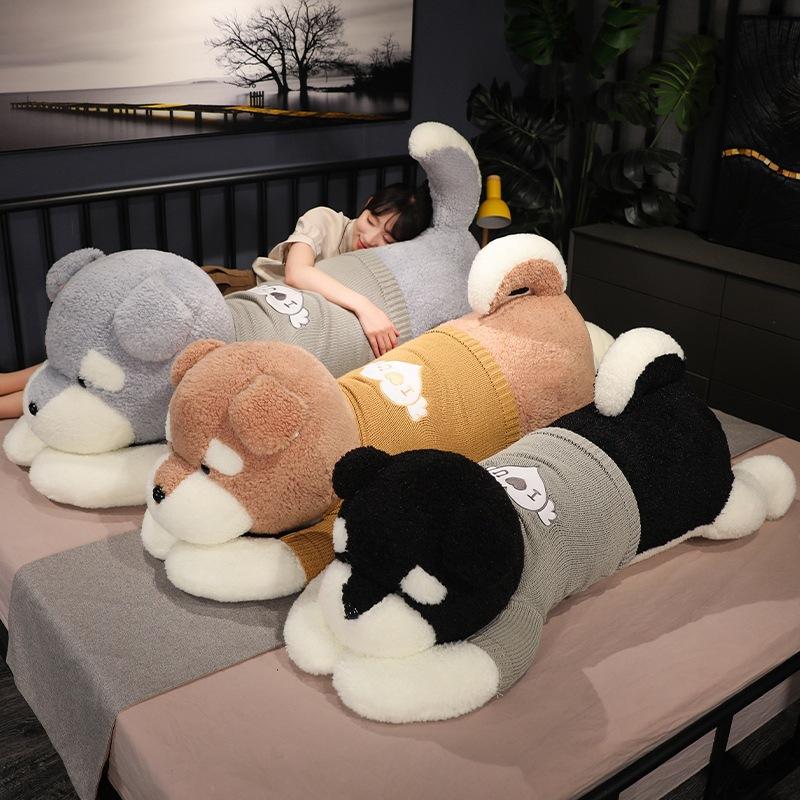 Large Sweater Dog Throw Pillow Plush Toy Doll Puppy Dog Teddy Dog Doll Children Soothing Rag Doll