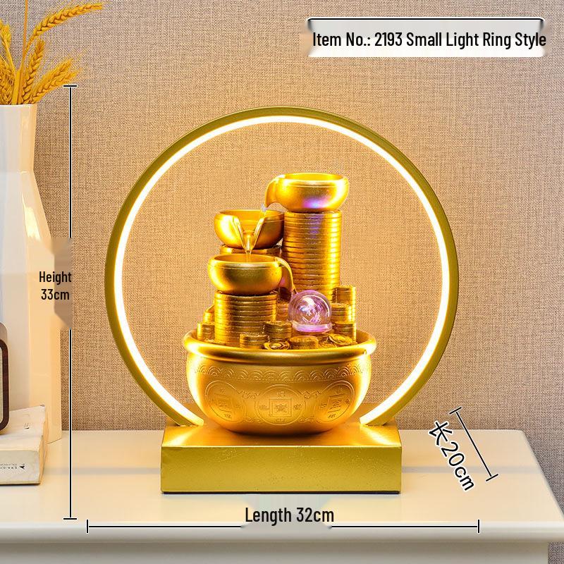 Exquisite Desktop Landscape Lamp with Lucky Cat, Money Tree, and Humidifier - Creative Gift Ornament