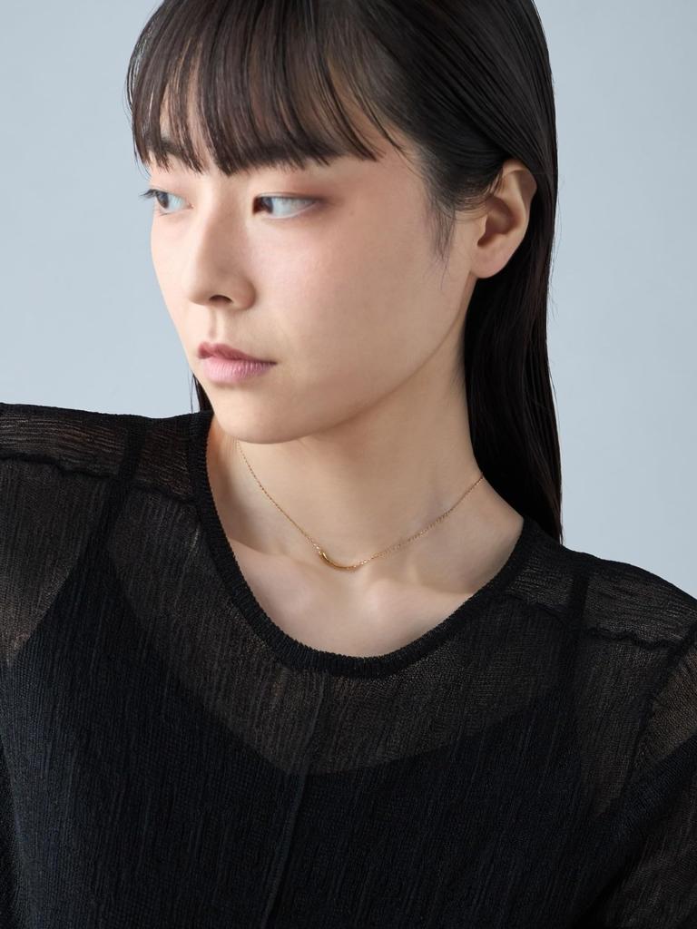 Jouet Minimal Yellow Free Shipping Necklace, Curve, 065302-065303, Gold,