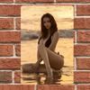 Metal Wall Art 8x12 Inches - Sexy Beach Model Sign for Man Cave, Home Office Bar Decor - Sunset Sea Scene