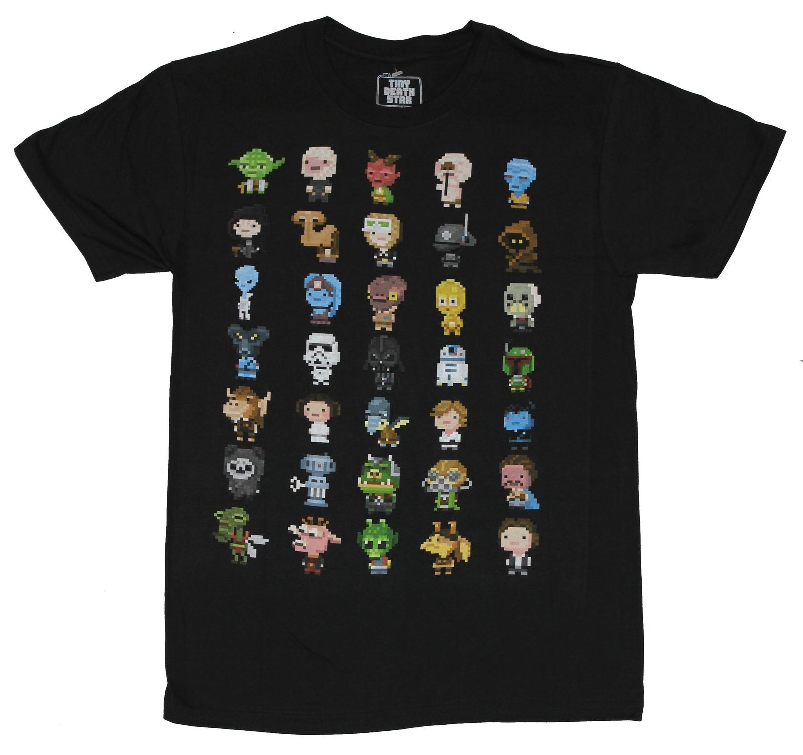 Star Wars Mens T-Shirt - Tiny Death Star 35 Classic Pixelated Character Images S