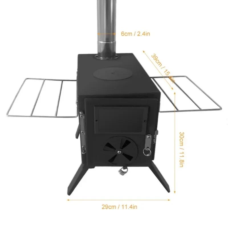 Camping Stove Detachable Chimney Portable Firewood Stove Outdoor Tent  Camping Fire Wood Heater  Heating Fire Basin