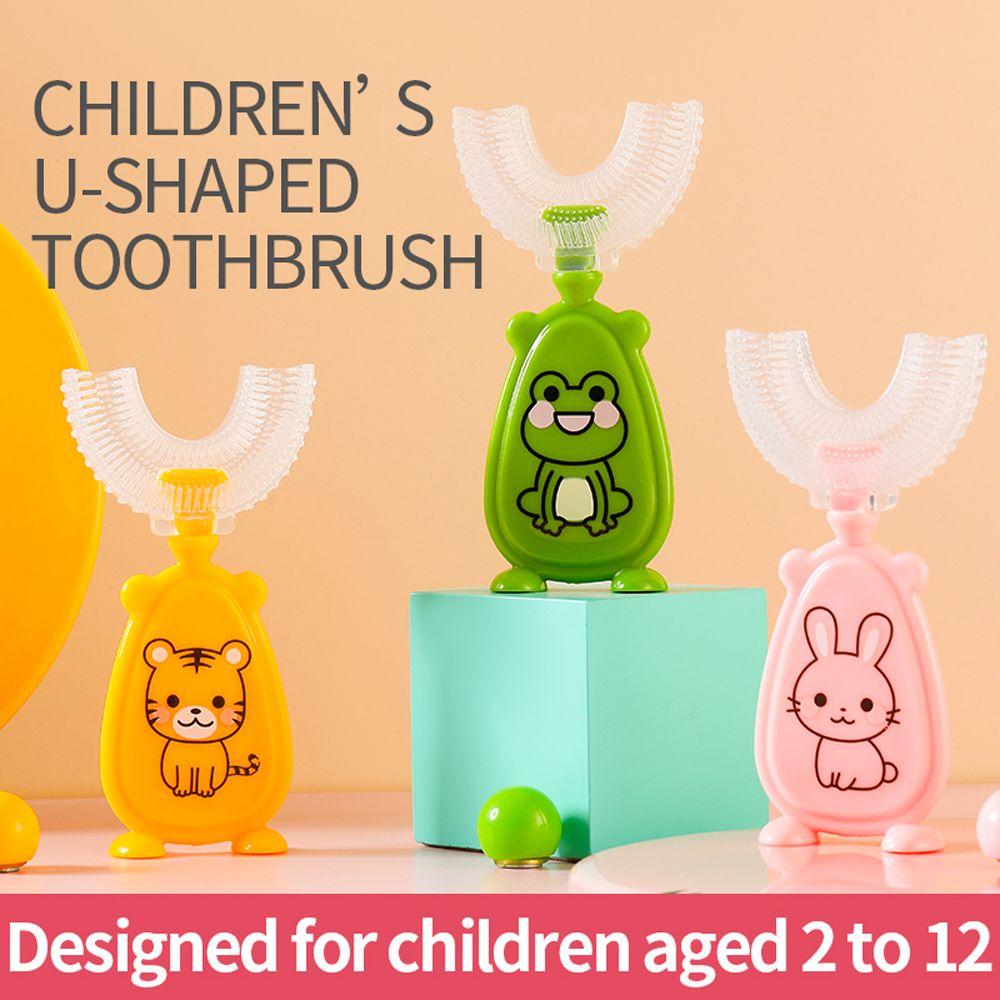

360 Degree Baby Kids U-shape Baby Toothbrush Oral Care Children Silicone Toothbrush Teeth Cleaner C 2-8 years old