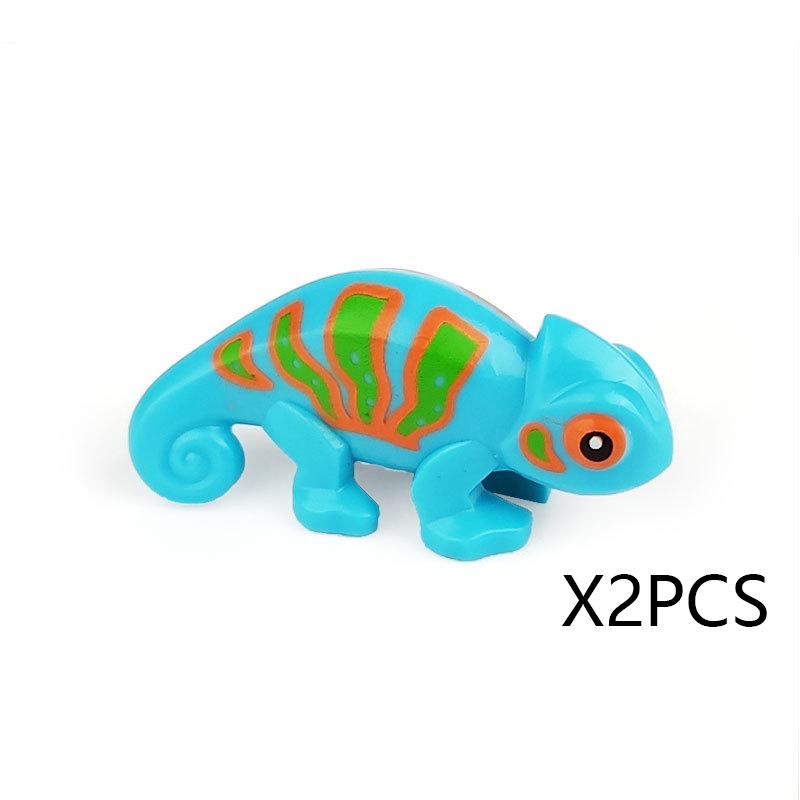 MOC Animals Building Block Goat Sheep Parrot Otter Cow Dog Pet Cat Panda Leopard Tiger Pig Zoo Deer Bear Eagle Bricks Toys Gift