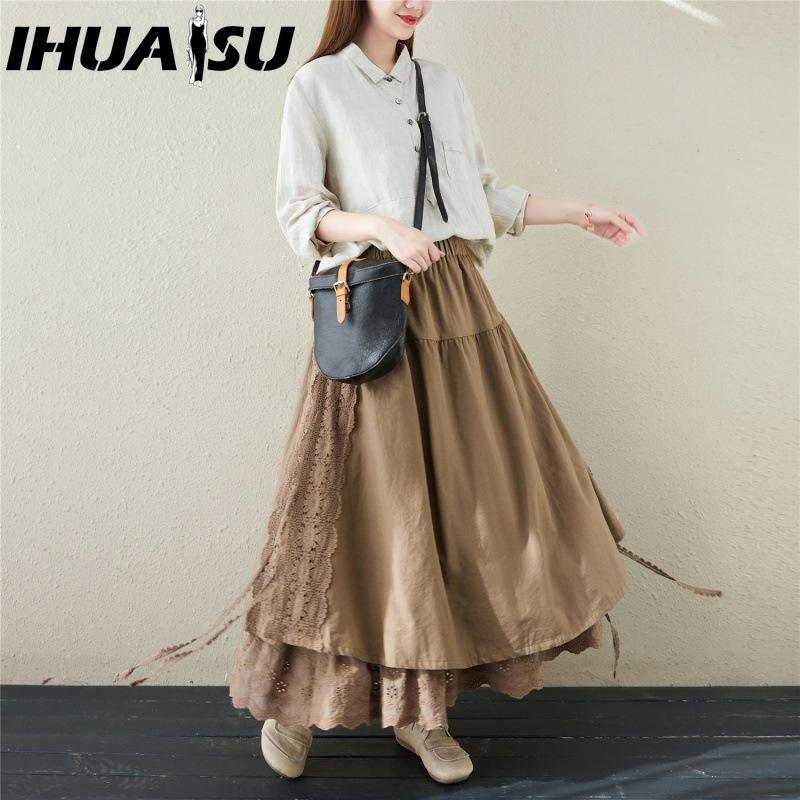 

IHUASU Женская Модная Повседневная Летняя Весенняя Юбка XXL хаки