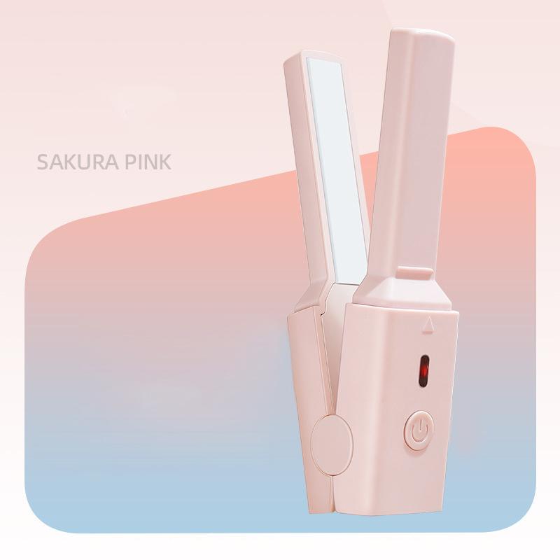 Přenosná Mini Roztomilá USB Žehlička na Vlasy Hůlka Žehlička na Vlasy Kolej Malý Výkon Dlahy Nadýchaná Ofina Rovné Vlasy Kudrnaté