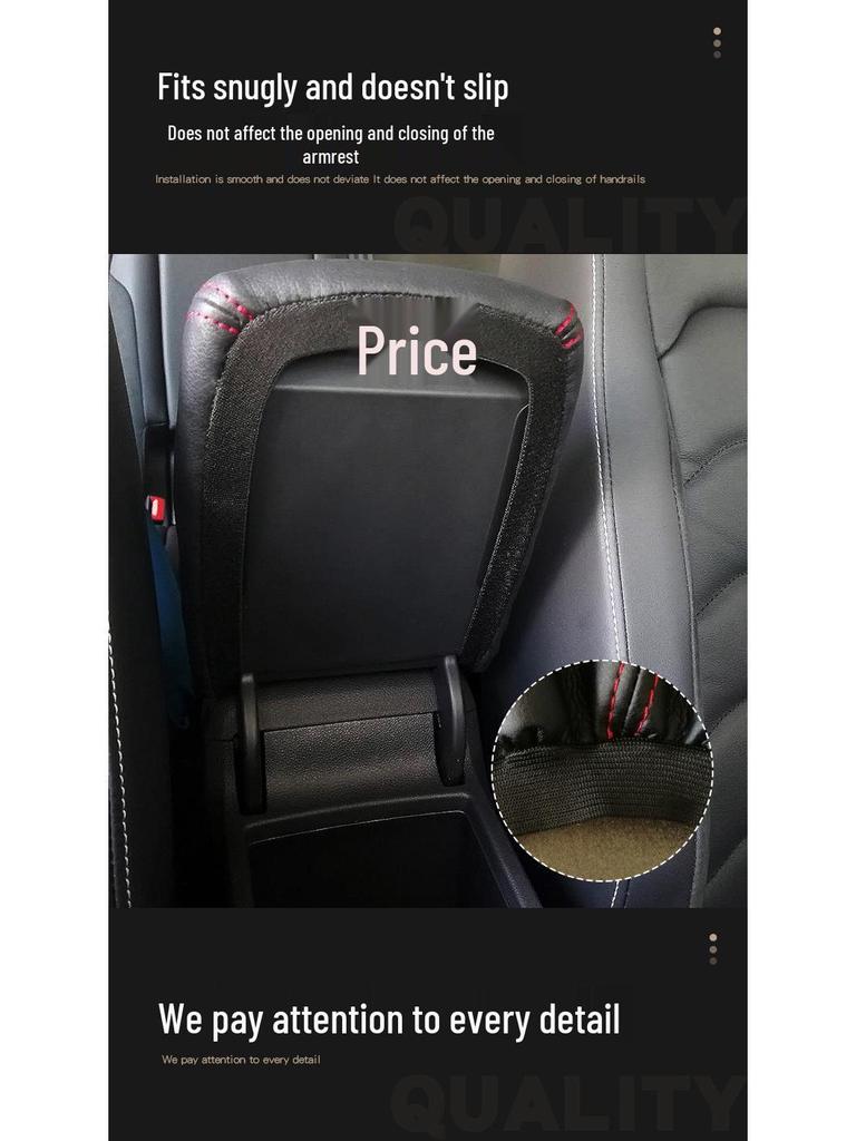 Volkswagen Bora Legend Armrest Box Cover (19-22) Leather Pad Flat Head Style