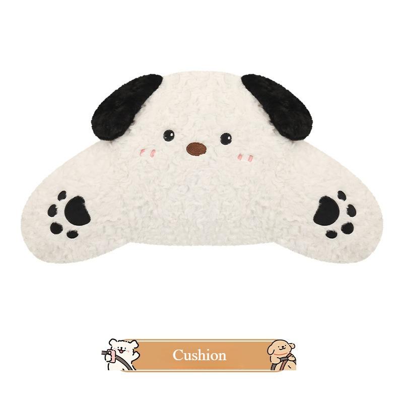 Cute Cartoon Couple Line Puppy Car Cushion Four Season Universal Vehicle Seat Backrest Support Breathable Comfortable Auto Seat