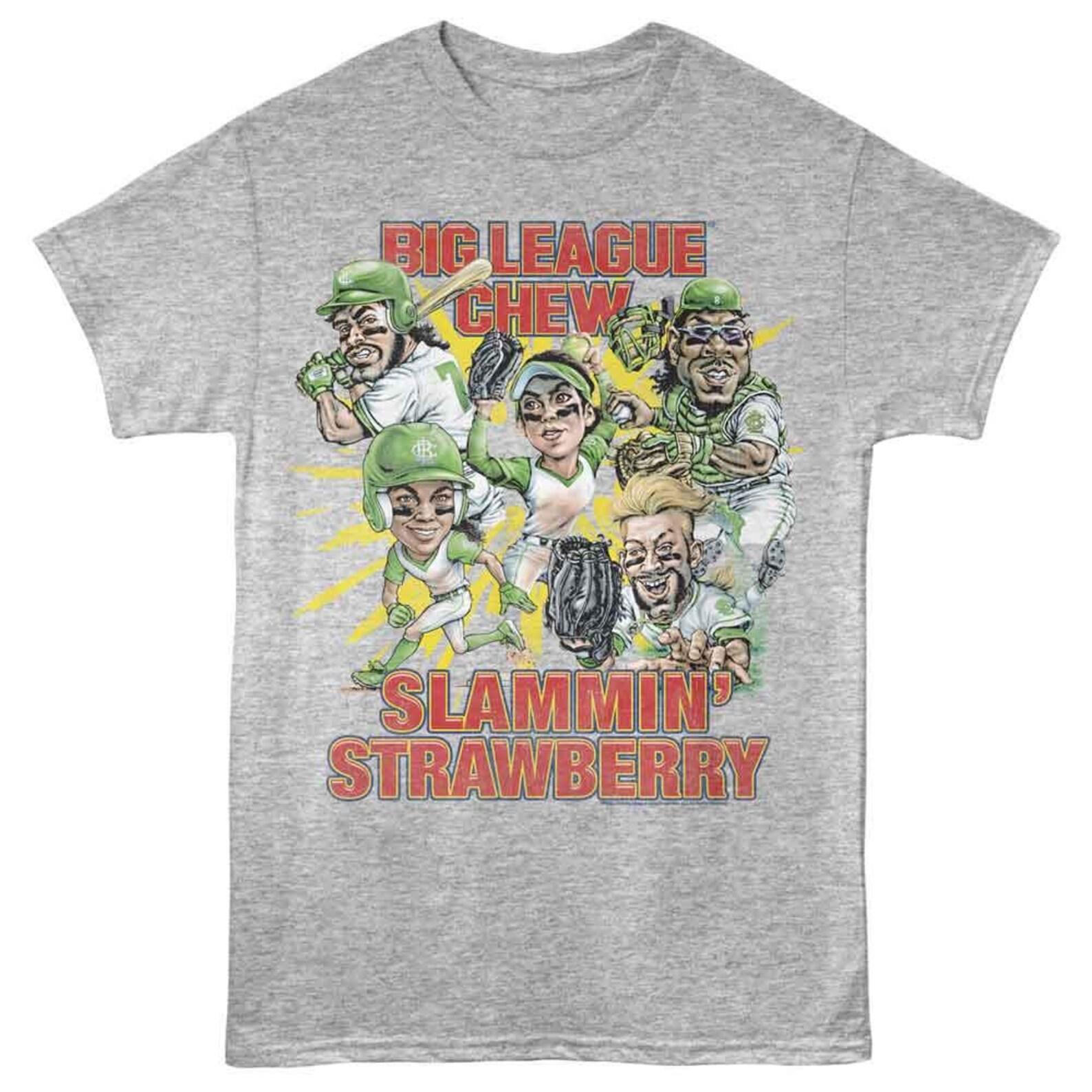 Big League Chew Slammin Strawberry Group Gray Heather T-Shirt 4XL