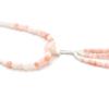 Soka Gakkai Gongyo 3-Piece Set for Women, 8-inch Pink Coral-Style Beads, Purple Cherry Blossom Case, Small Prayer Book (Japan domestic version)