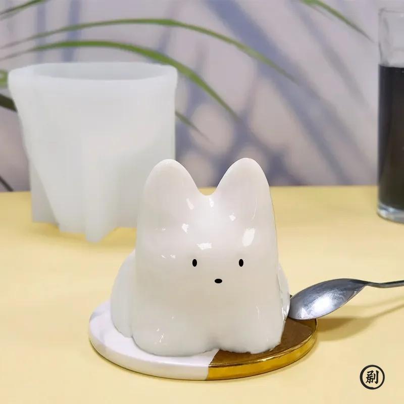 1 stk Kattemelkepudding silikonform Halloween gelébollekake Søt kake Hvit Kald Ispulverform Kakepynt Tilbehør
