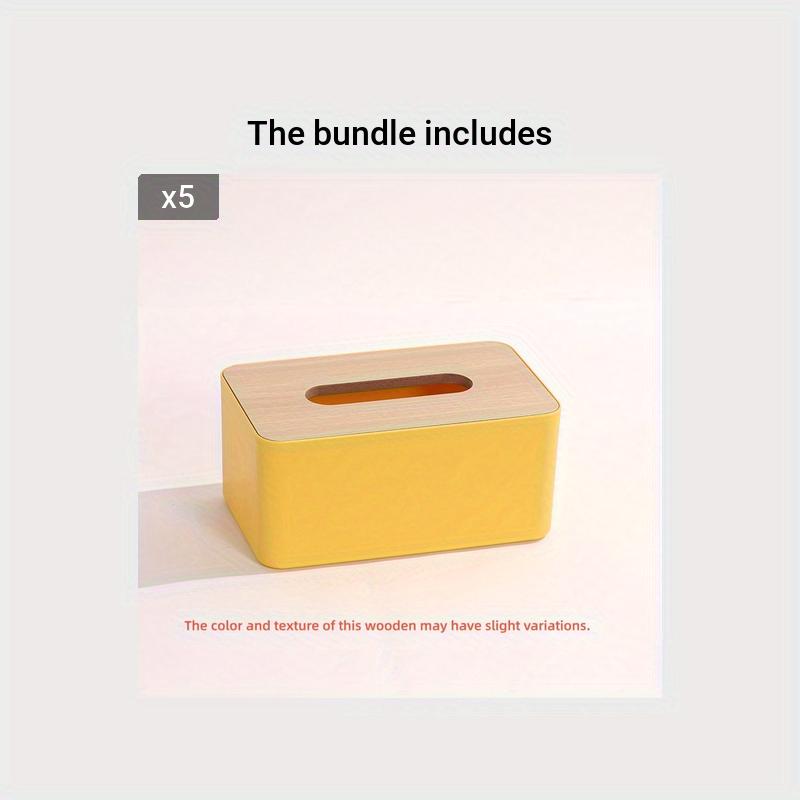 1/5pcs Wooden Tissue Box, Household Tissue Storage Box, Detachable Tissue Box, Office, Commercial, Restaurant, Coffee Shop