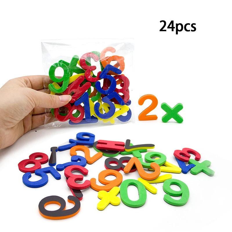 Magnetická písmena Čísla Abeceda ABC 123 Magnety na ledničku Plastová sada výukových hraček pro předškolní děti Matematika s velkými písmeny