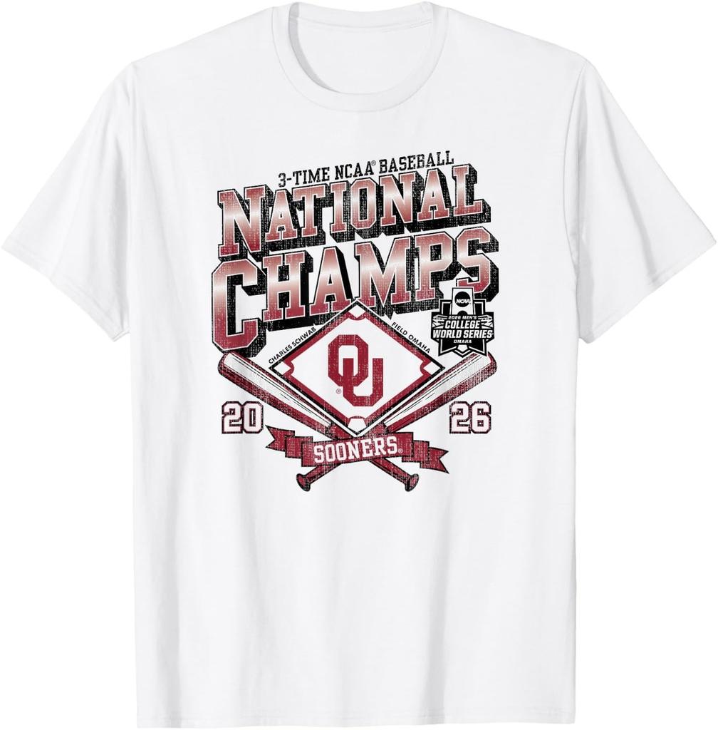 Oklahoma Sooners National Champs 2026 Baseball CWS Retro T-Shirt