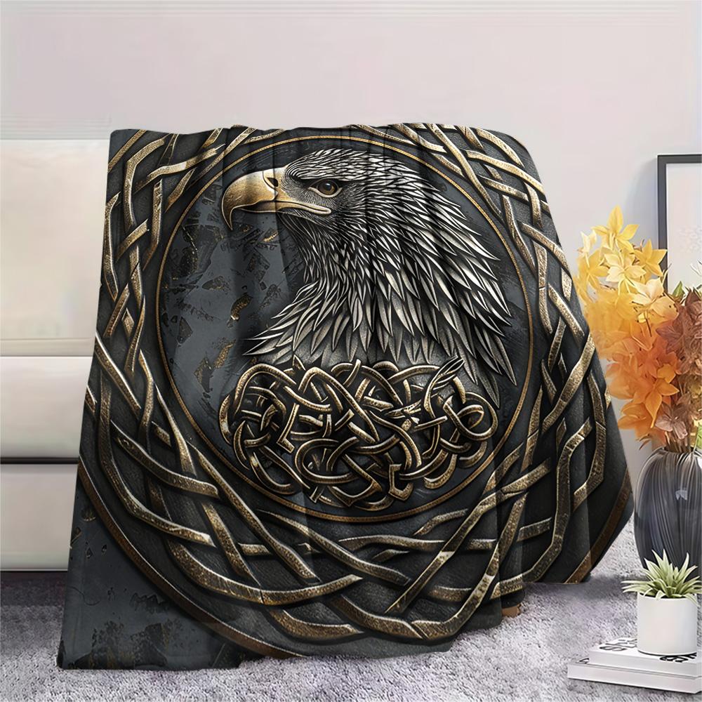Eagle Print Flannel Blanket, High Quality Comfortable for All Seasons, Home Decor, Warmth and Comfort, Perfect for Christmas Gifts