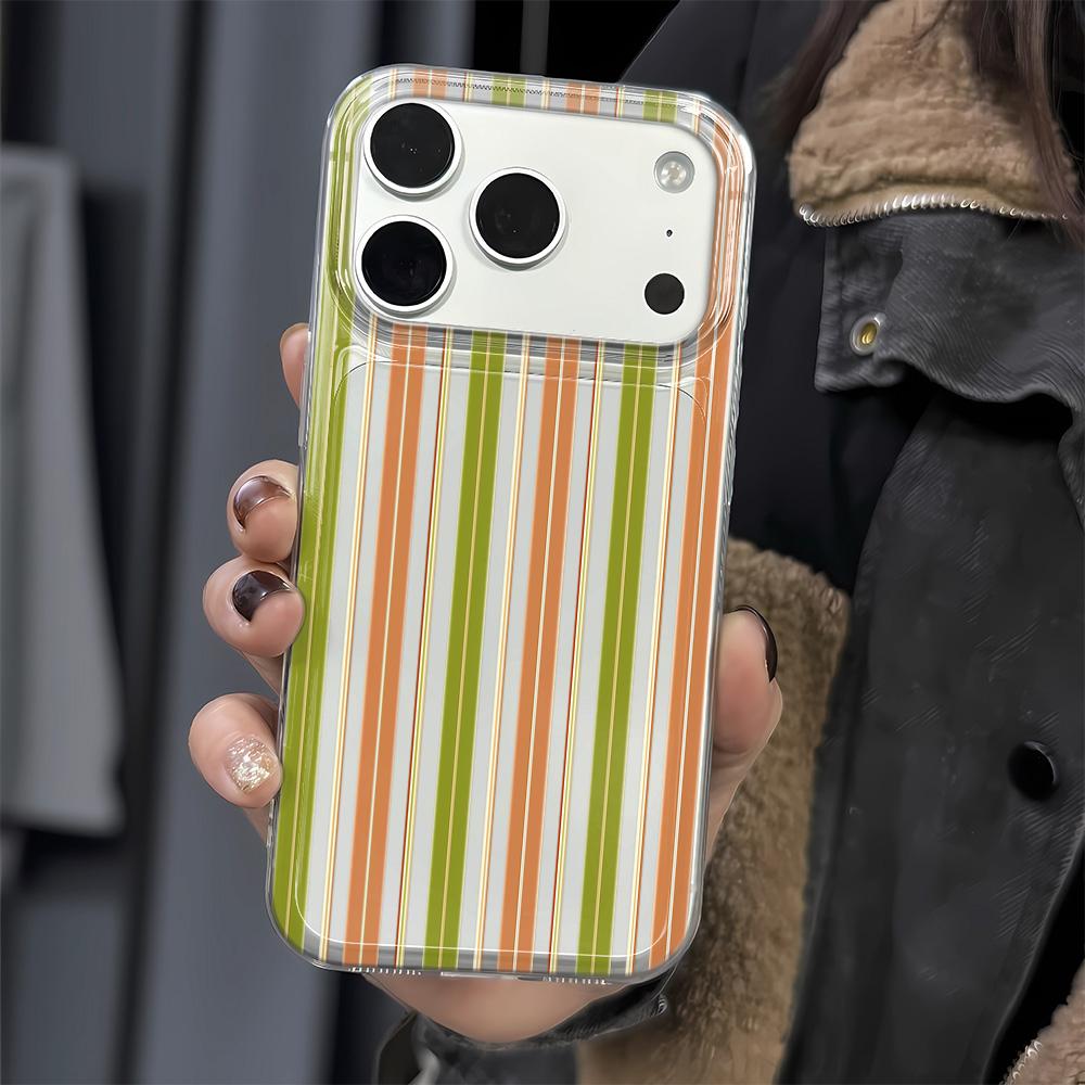 American Retro Color Strips Phone Case For Iphone 17 Air 16 15 14 Pro 13 12 11 Pro Max 16 Plus Shockproof Silicone Cover