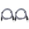 2PCS 1.5M PVC Host Micro USB Charging Cable Durable Fit for Nintendo New 3DSXL NDSi 2DS