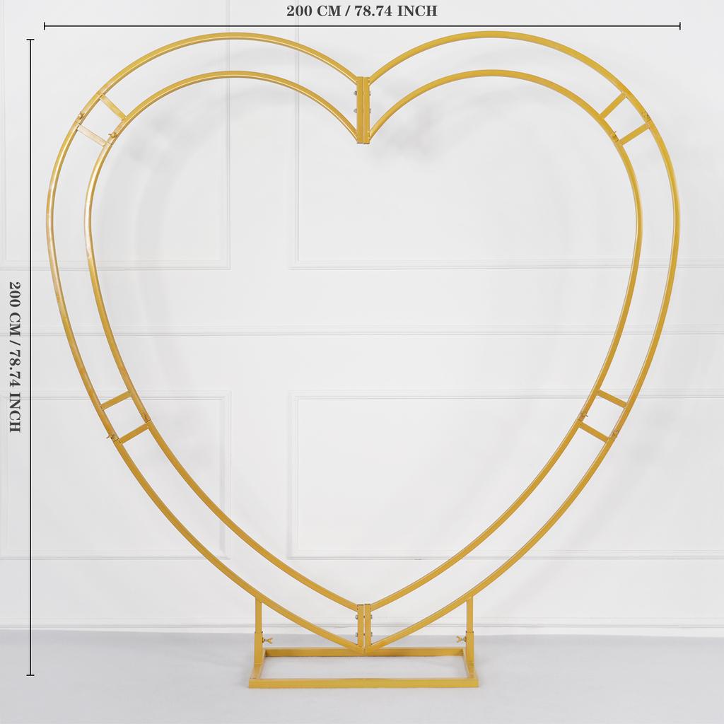 Uflower Heart-Shaped Frame Arch Wedding Backdrop Luxury Red Rose Floral Arrangement Decor with Cloth Base for Special Occasions