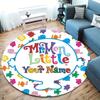 Mr Men Adventure Custom Name Round Area Rug Carpet Rug For Living Room Bedroom Sofa Playroom Decor Nonslip Floor Mat