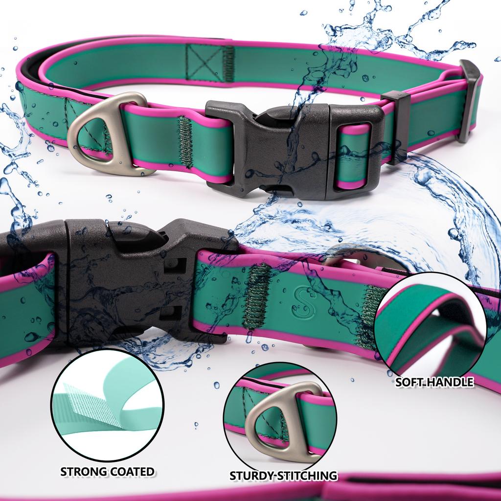 Waterproof PVC Coated Breakaway Dog Collar Adjustable Quick Release Buckle No-Stink Easy Clean Durable for Small Medium Large