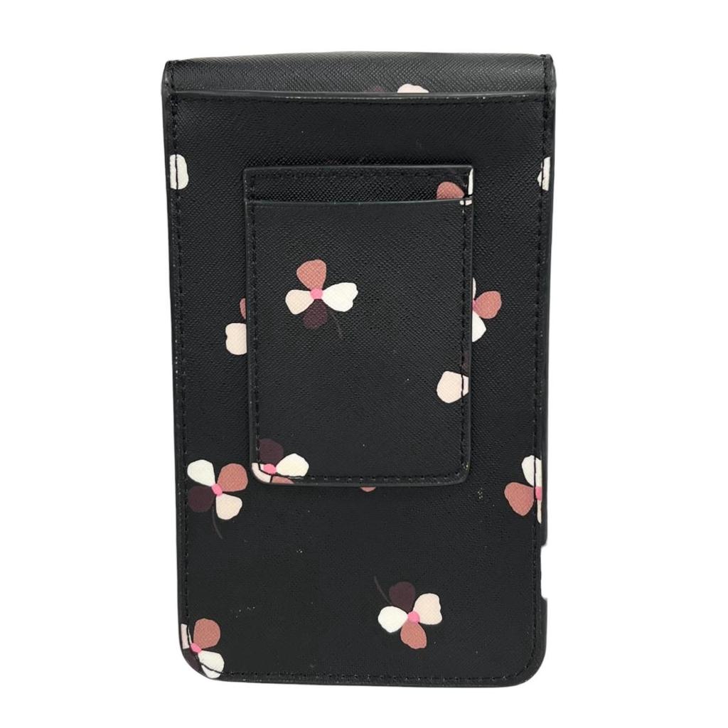 Kate Spade Floral Pattern Dusk Buds Shoulder Bag Leather Black Women Used