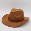 Pălării de cowboy respirabile cu bandă reglabilă etnică, culoare maro, tematică western, pentru petreceri în aer liber