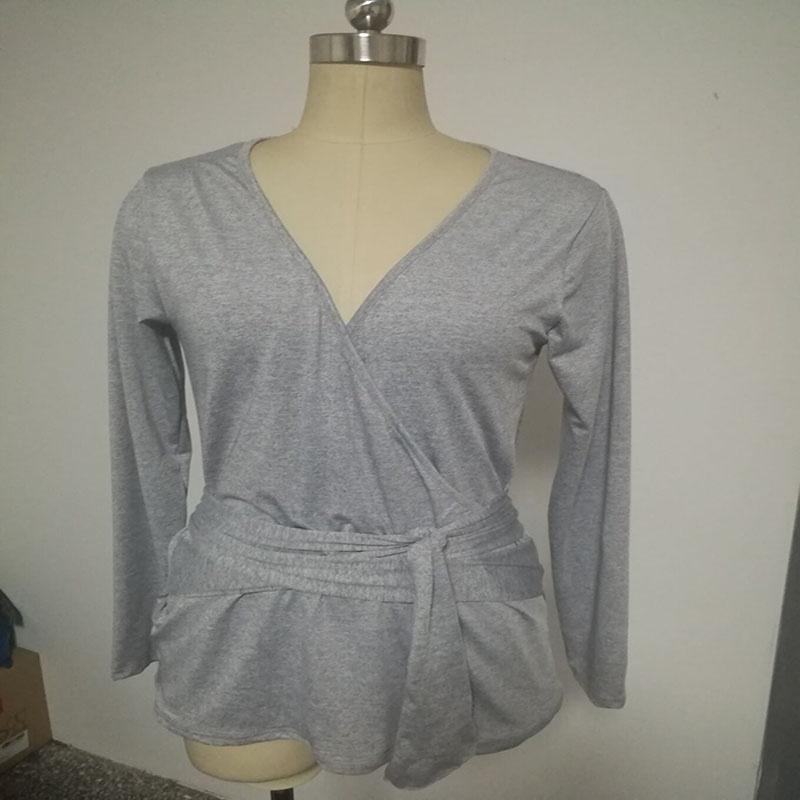 Elegant Long Sleeve Deep V-neck Knitted Sweater Blouse For Women With Premium Quality