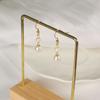 Simple natural freshwater pearl pendant earrings women's S911 sterling silver classic niche design versatile earrings high sense
