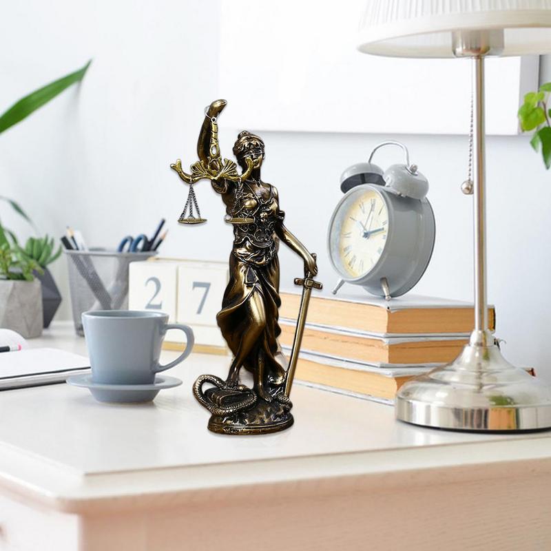 Justitia Heimdeko Lady Justice Harzfigur Lady Justice Göttin der Gerechtigkeit Statue Griechische Mythologie Ornamente Für Anwaltskanzlei
