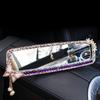 Tassels Crystal Car Rearview Mirror Interior Accessories Bling Rhinestones Butterfly Car Mirror Decoration For Lady