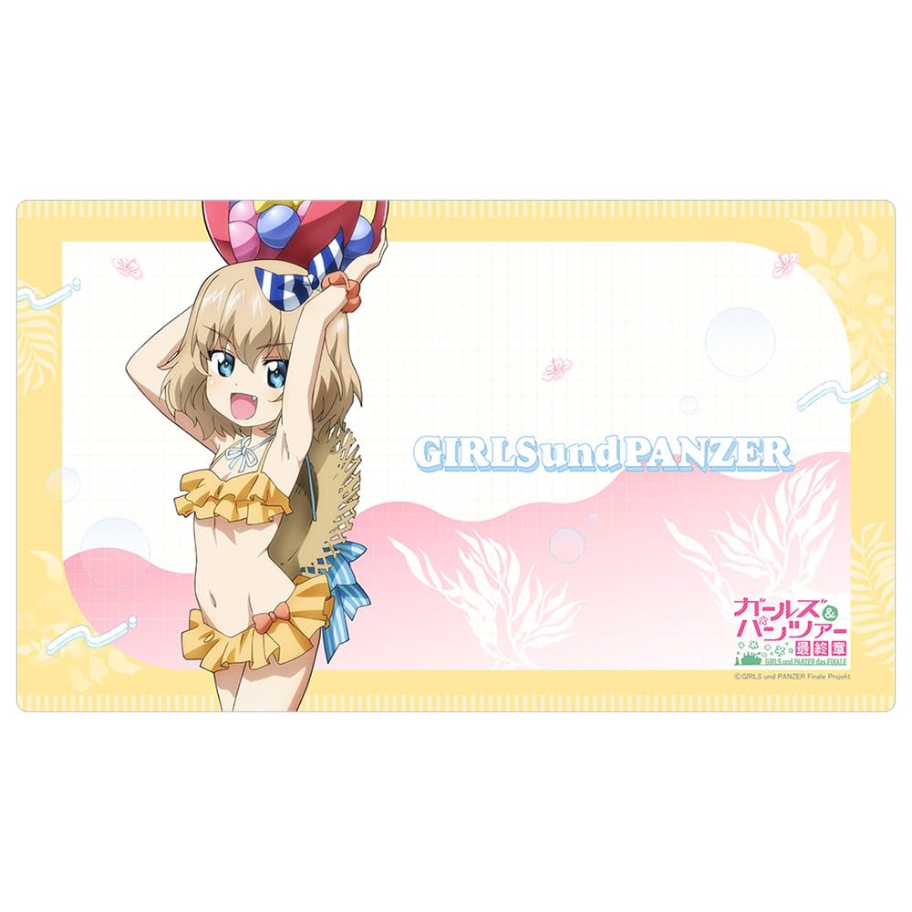 Girls Panzer Final Chapter Original Illustration Rubber Mat 60cm x 35cm x 2mm Polyester Key-th & (Katyusha/Resort Swimsuit) Approx. (width) (height)
