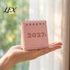 Functional Workstation Memo Pad Mini Desk Calendar 2027, Jan. 2027 to Dec. Standing Flip Small Desktop Time Management Tool Calendar, 12 Monthly