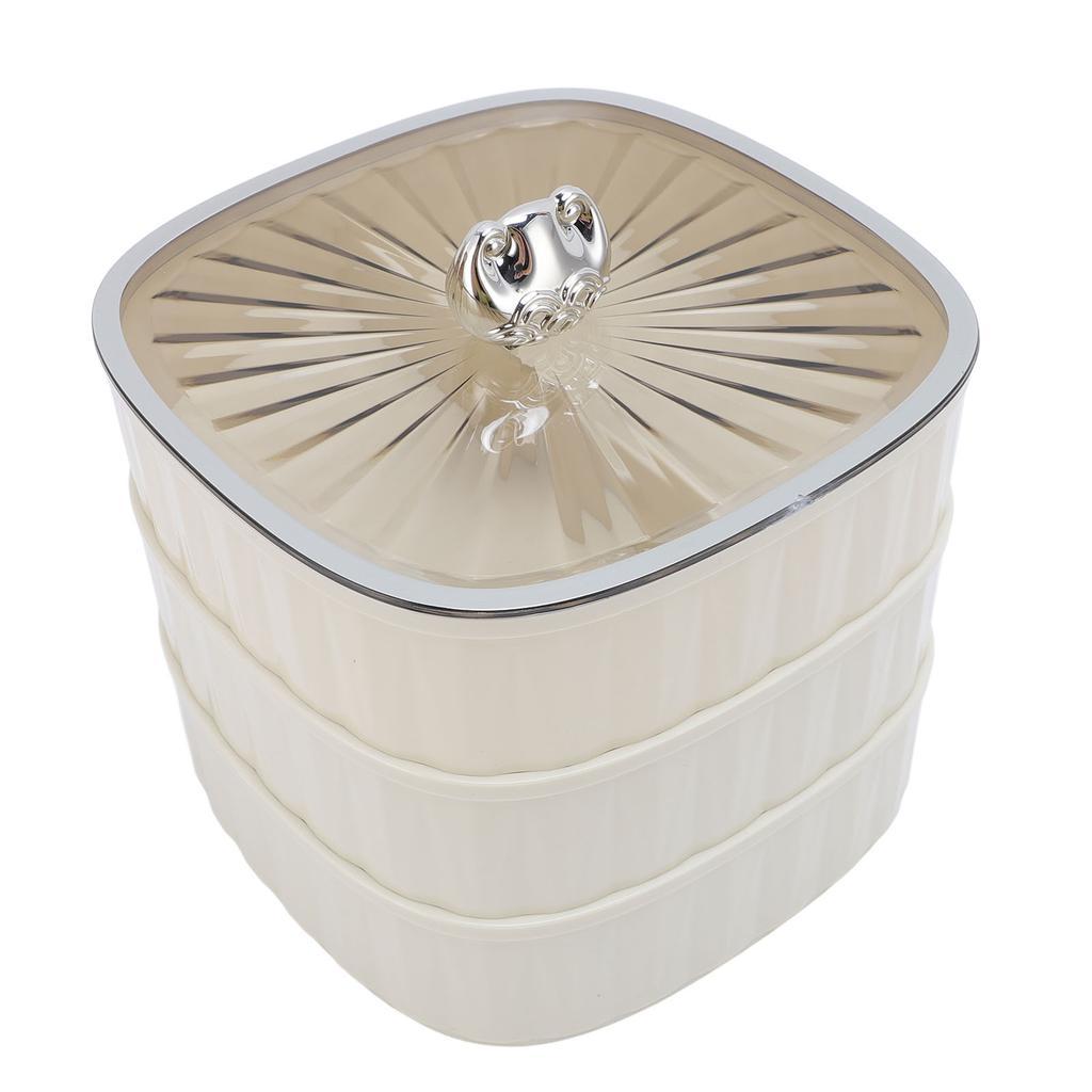 Dry Fruit Tray 3 Layer Multi Compartments Divided Serving Tray Storage Container for Stud Earrings Rings Necklaces Nuts
