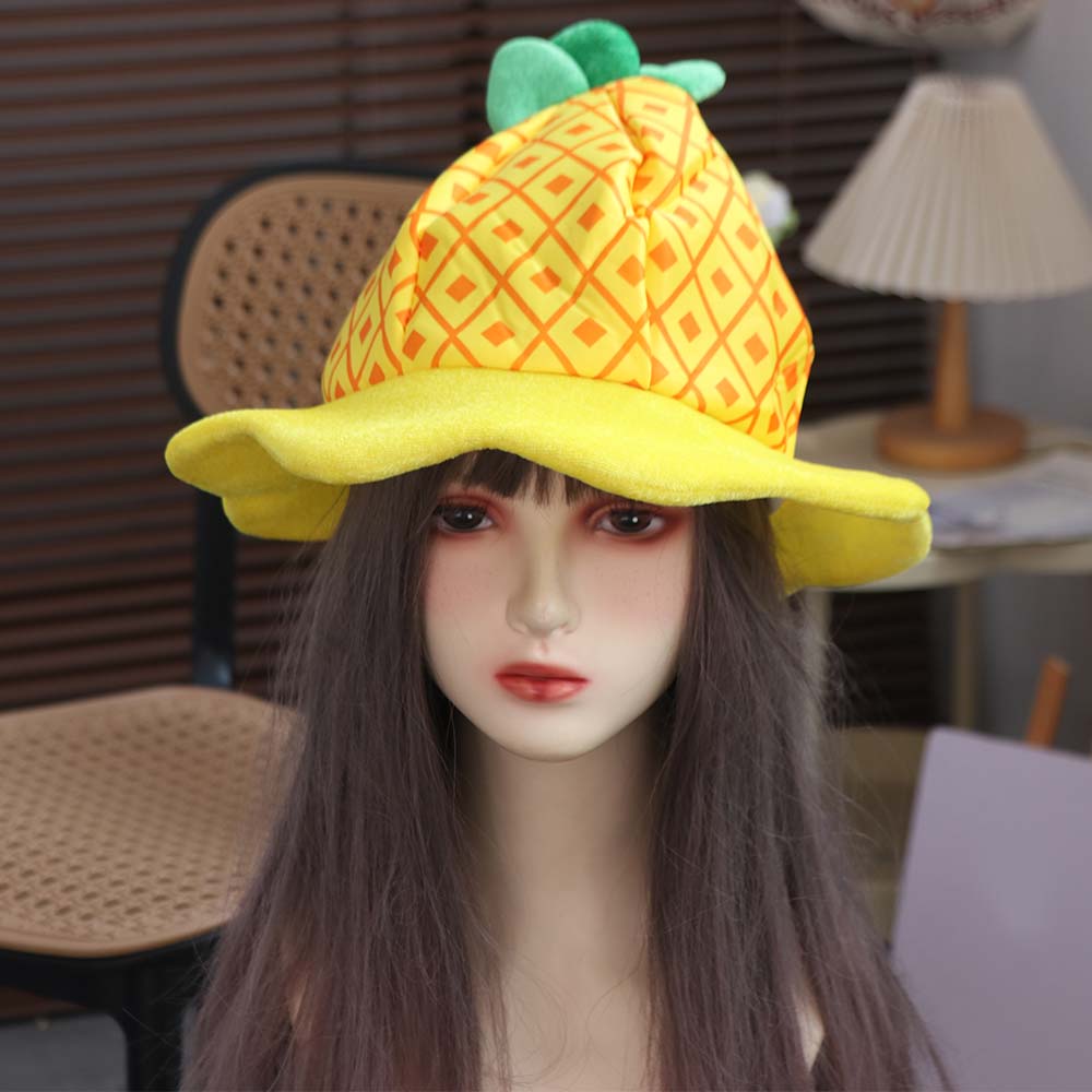 Soft Plush Cartoon Fruit Hat Comfortable Cosplay Headwear Pineapple Hat  Birthday Decorations