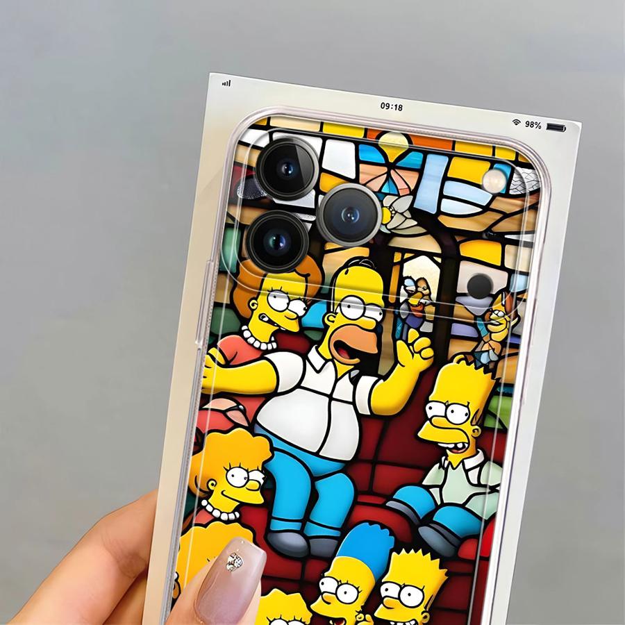 The Simpsons Cartoon Soft Phone Cover Case for iPhone 17 Pro Max 17e 13 Pro XR 11 Air 12 Mini 16 15 14 Plus XS Max