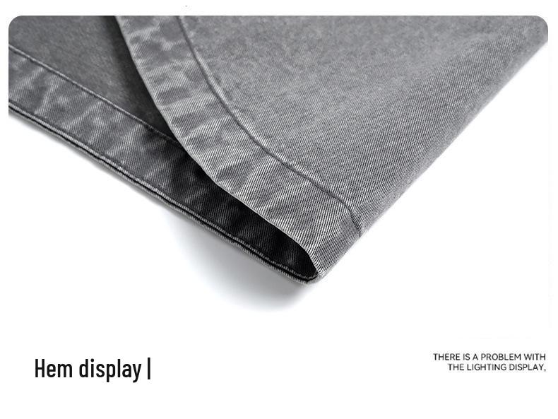 Men's Spring 2026 Retro Washed Cotton Jacket with Patchwork Lapel - Casual Trendy Outerwear