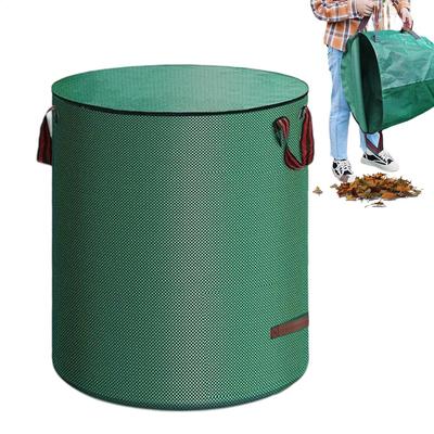 Large Capacity Garden Leaf Bag Branches and Fallen Leaves Collection Bag Dark Green PP Woven Reusable Plant Garbage Bag Supplies