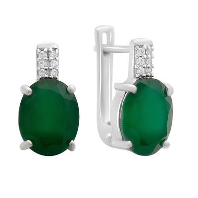 Silver Earrings with Natural Agate 4.791ct (2173601)