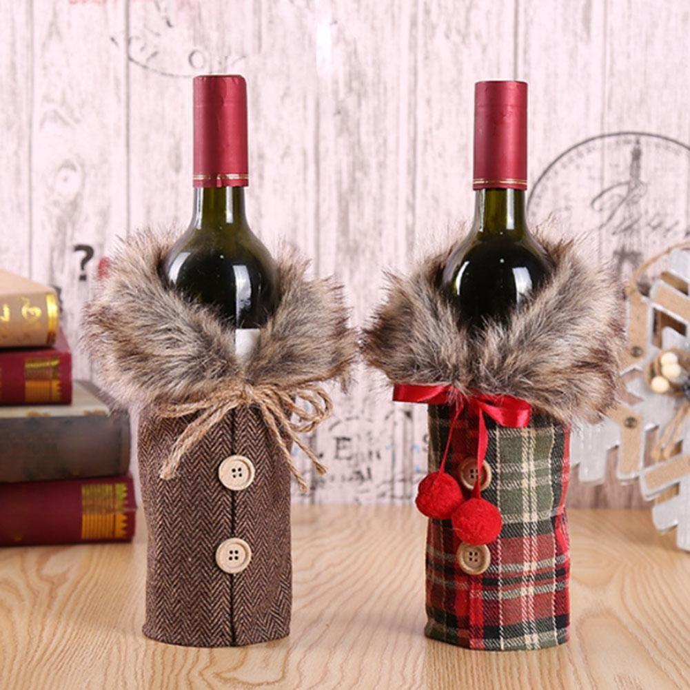 Christmas Wine Covers Santa Wine Bags Glitzy Decoration