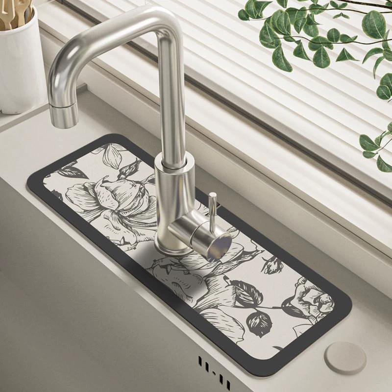 Classic Sink Faucet Drain Pad Table Mat Toilet Diatom Mud Absorbent Pad Non-slip Anti-mildew Mat for Kitchen Countertop Dining