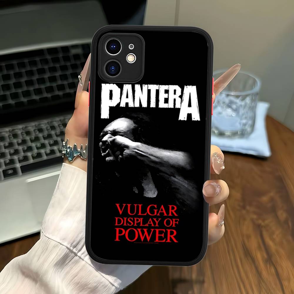 

Dark Heavy Metal Rock P-PanteraS Band Phone Cases For IPhone 16 15 14 Plus 13 12 11 Pro Max Matte Oft Bumper Phone Cover iphone 12