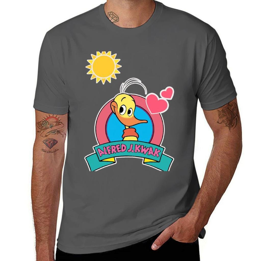Alfred J Kwak The Lovable Duck Is Cheerful Tshirt Summer Fashion Casual Tee Shirt