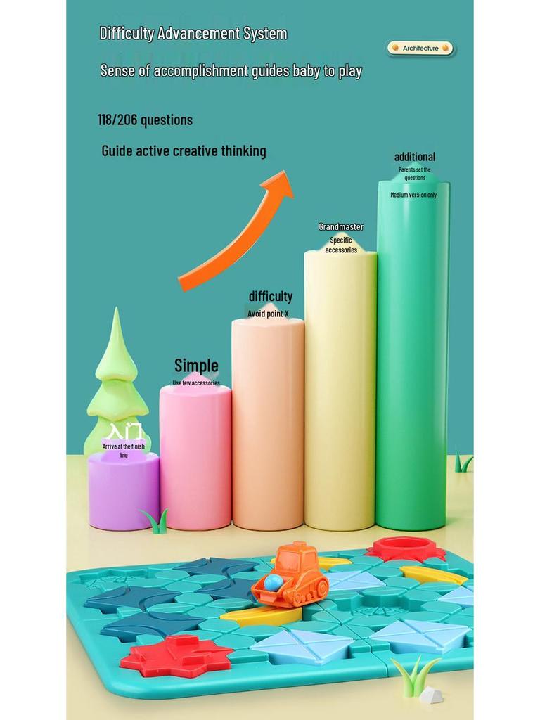 Children's Educational Maze Car Table Game: Road-Building Puzzle for Boys and Girls